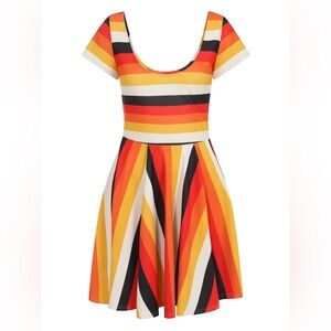 Candy corn striped Collectif knit dress